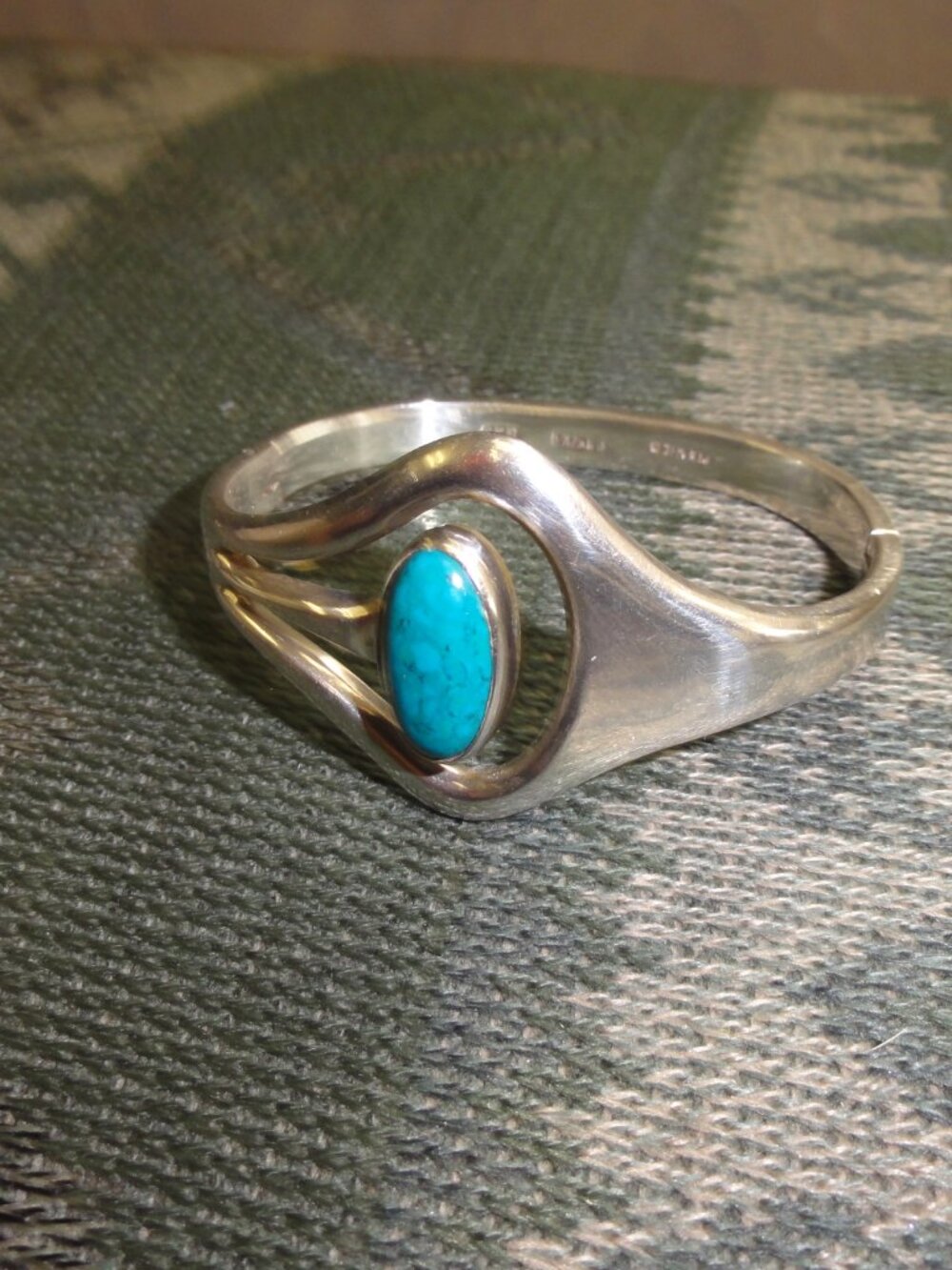 Vintage Taxco Sterling Oval Cut Turquoise Cuff Bracelet EXCELLENT CONDITION! - Picture 12 of 12